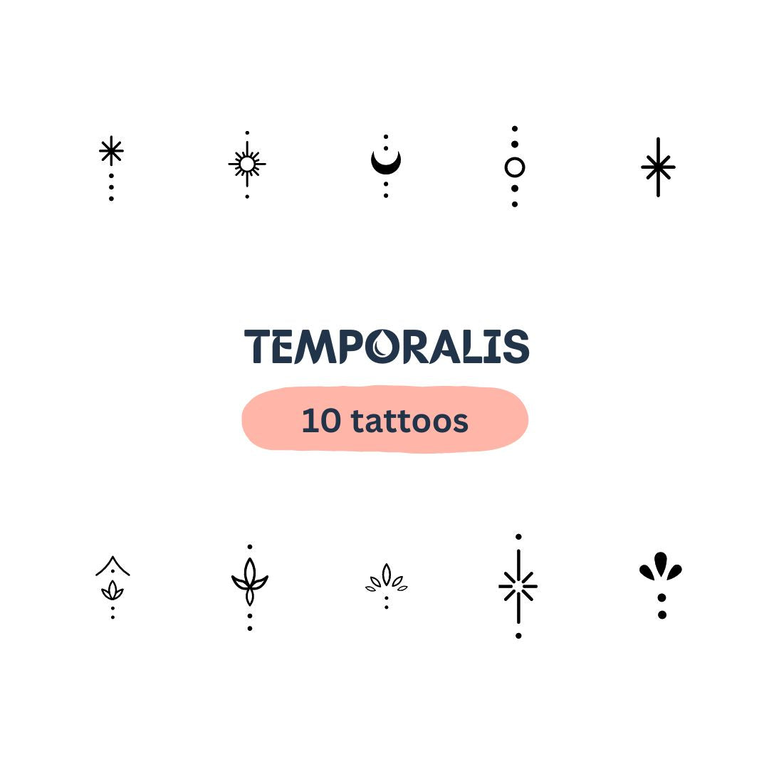 Tatuaż tymczasowy zestaw 10 mini na palce z motywami niebiańskimi