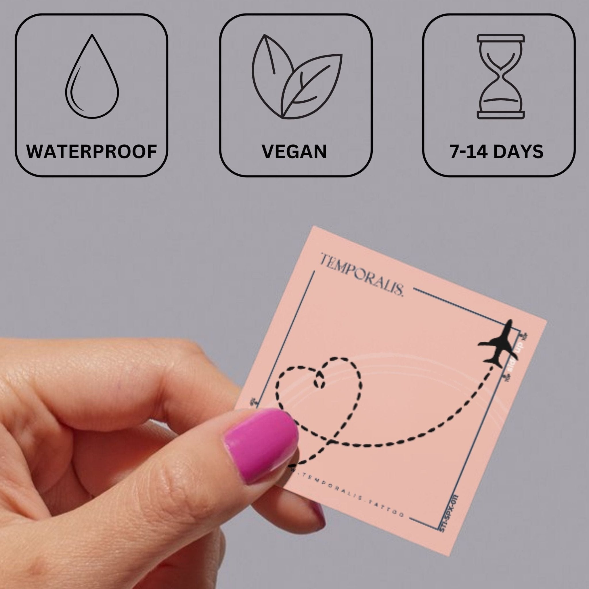 Airplane heart trail temporary tattoo - 3 | Temporalis