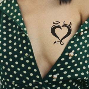 Angel & Devil Heart Temporary Tattoo - 1 | Temporalis