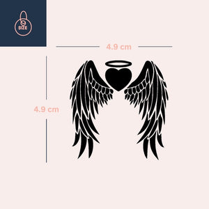 Angel heart temporary tattoo with halo and wings - 4 | Temporalis