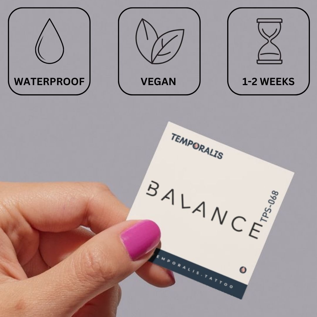 BALANCE temporary tattoo in modern typography - 3 | Temporalis