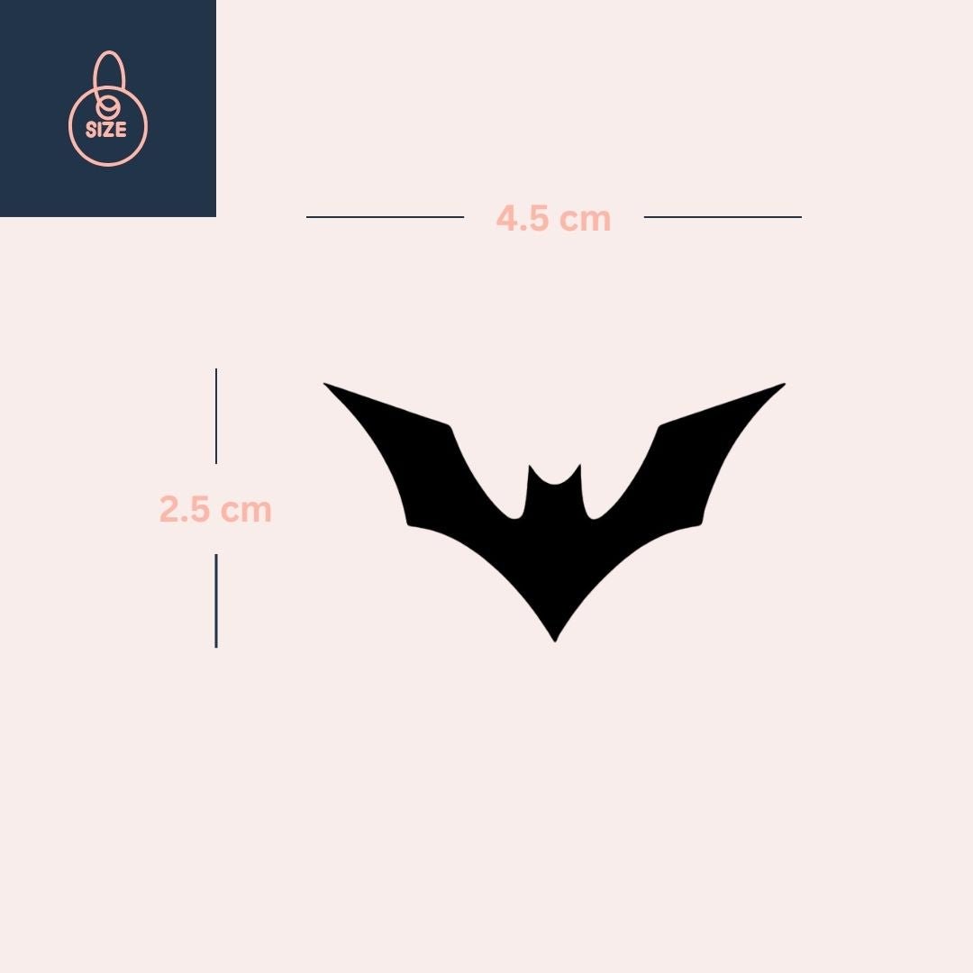 Bat silhouette temporary tattoo 3 - Temporalis
