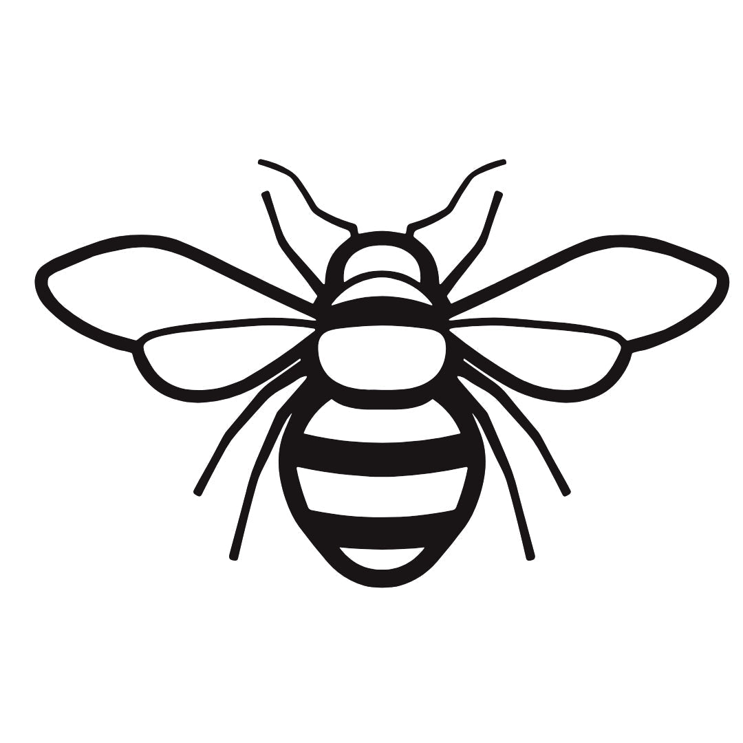 Bee temporary tattoo, top - down view - 2 | Temporalis