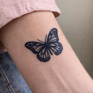Blackwork Butterfly Tattoo - 1 | Temporalis