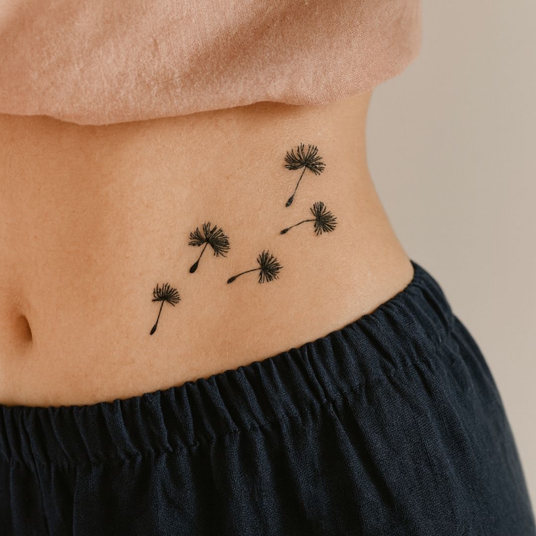 Blowing dandelion temporary tattoo - 1 | Temporalis