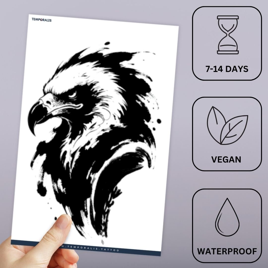 Bold Eagle Head Tattoo - 2 | Temporalis