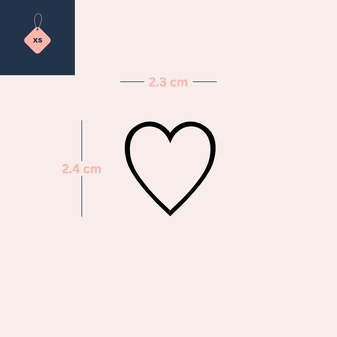 Bold Outline Heart Temporary Tattoo - 4 | Temporalis