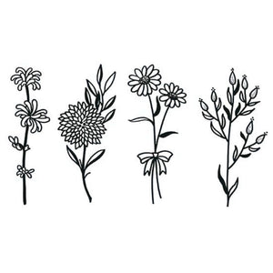 Botanical Flower Branch Set Tattoo - 2 | Temporalis