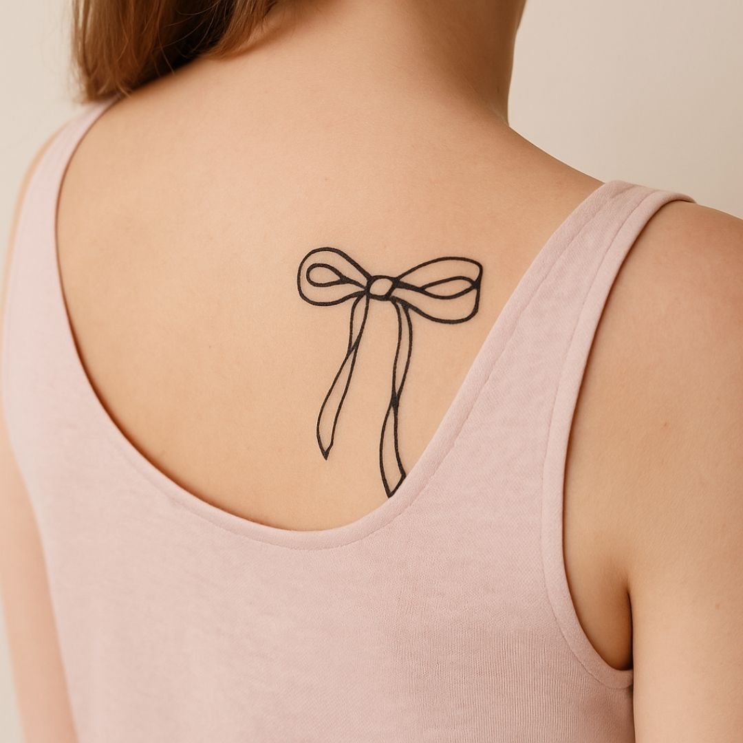 Bow temporary tattoo with long tails - 1 | Temporalis