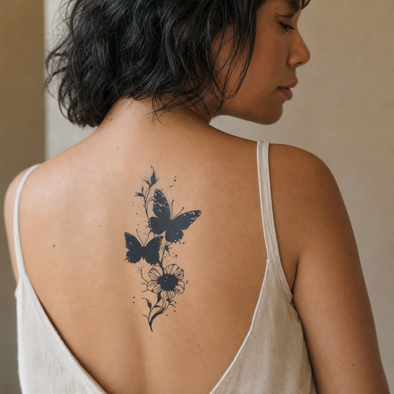 Butterfly Floral Vine Tattoo - 1 | Temporalis
