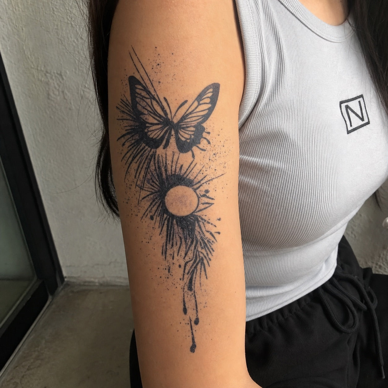 Butterfly Moon Splash Tattoo - 1 | Temporalis