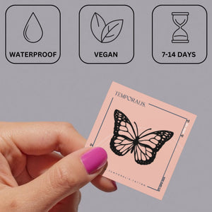 Butterfly silhouette temporary tattoo - 3 | Temporalis