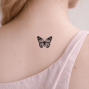 Butterfly Silhouette Temporary Tattoo - 6 | Temporalis