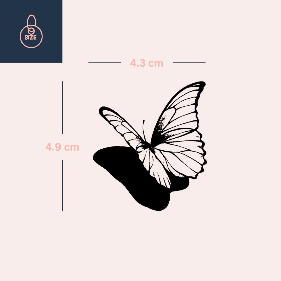 Butterfly temporary tattoo with asymmetric wings - 4 | Temporalis