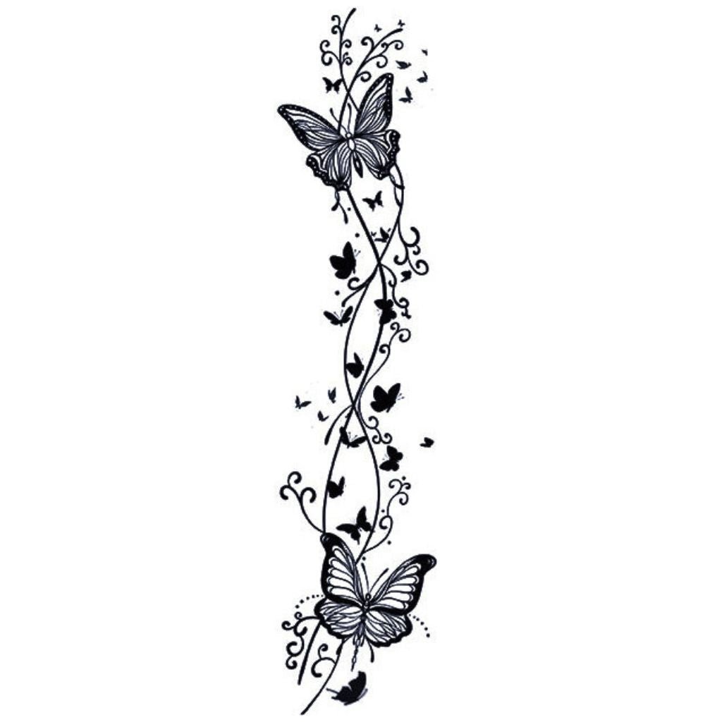 Butterfly Vine Swirl Tattoo - 2 | Temporalis
