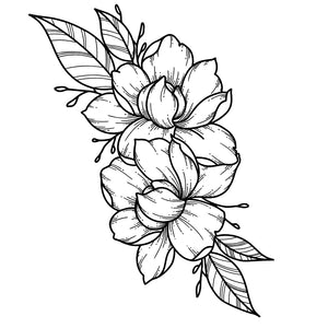 Camellia flowers temporary tattoo - 2 | Temporalis