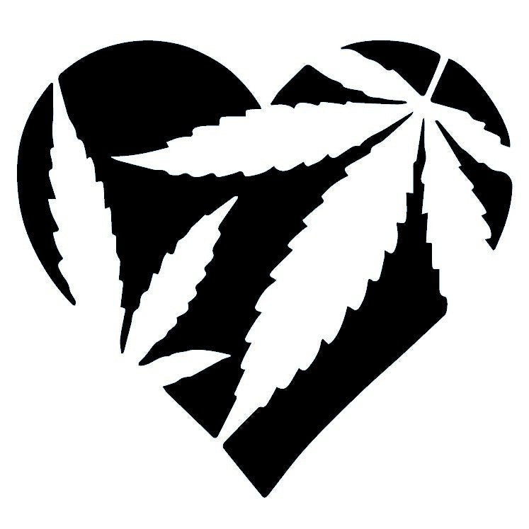 Cannabis Leaf Heart Temporary Tattoo - 2 | Temporalis