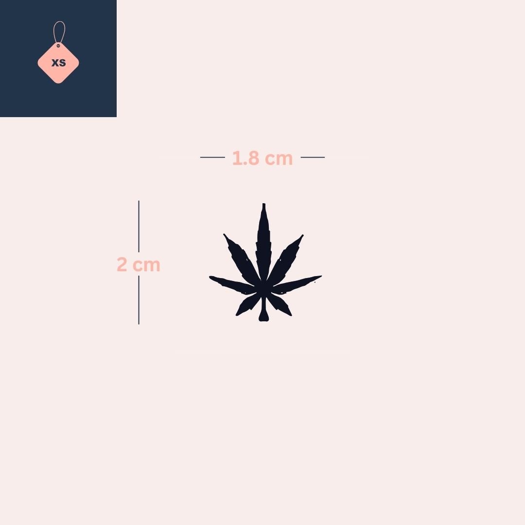 Cannabis leaf temporary tattoo (silhouette) - 4 | Temporalis