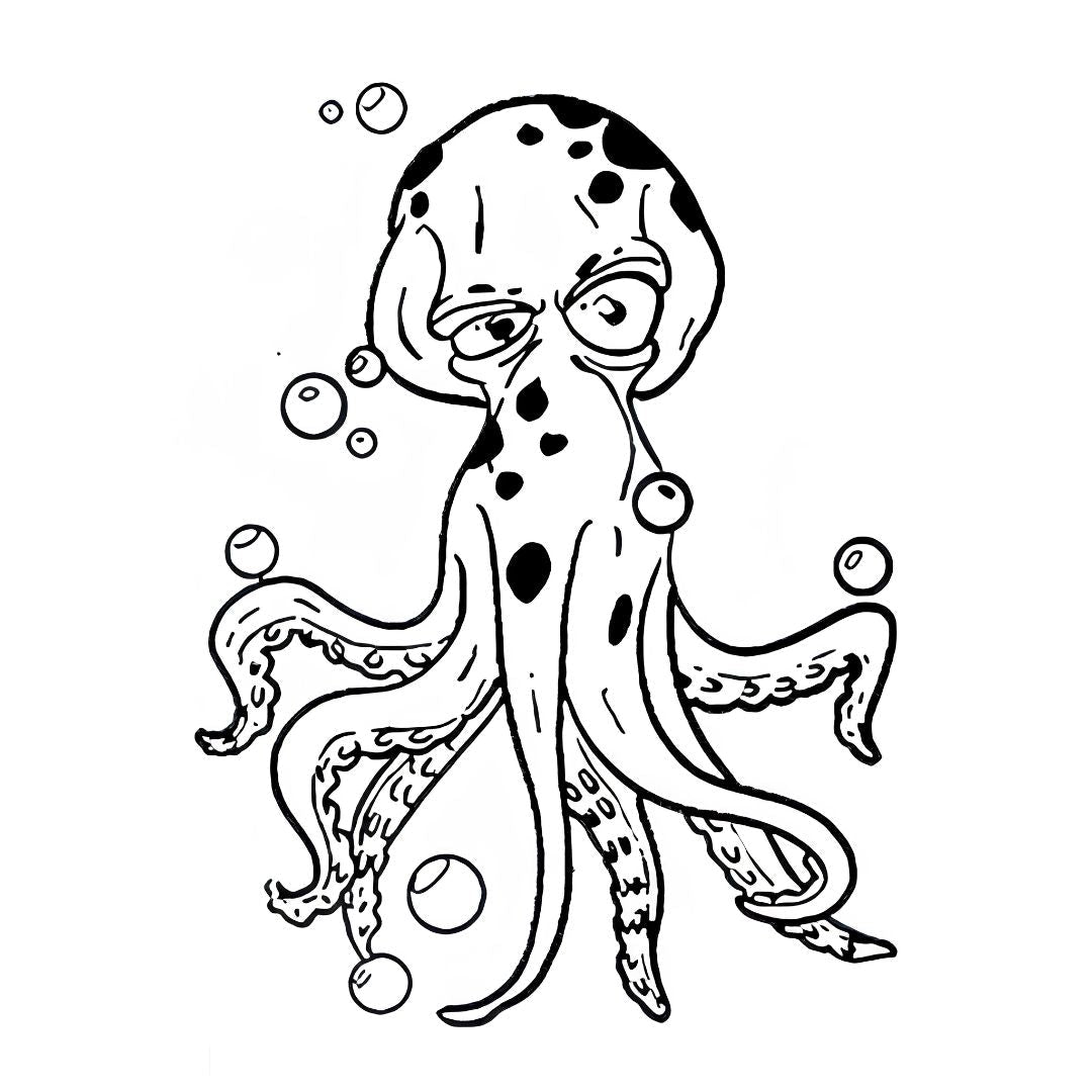 Cartoon Octopus Tattoo - 2 | Temporalis