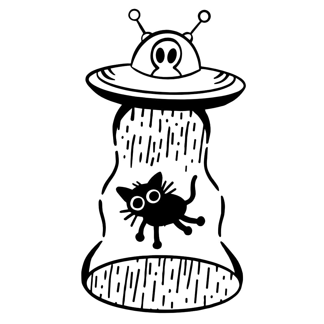 Cat Abducted by UFO Temporary Tattoo - 2 | Temporalis