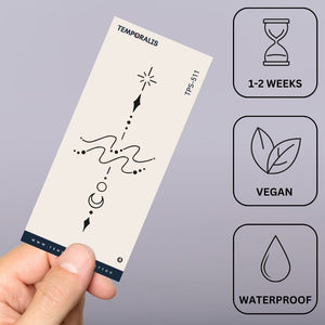 Celestial Aquarius zodiac temporary tattoo - 3 | Temporalis