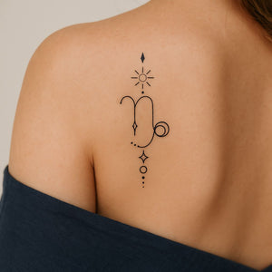 Celestial Capricorn zodiac temporary tattoo - 1 | Temporalis