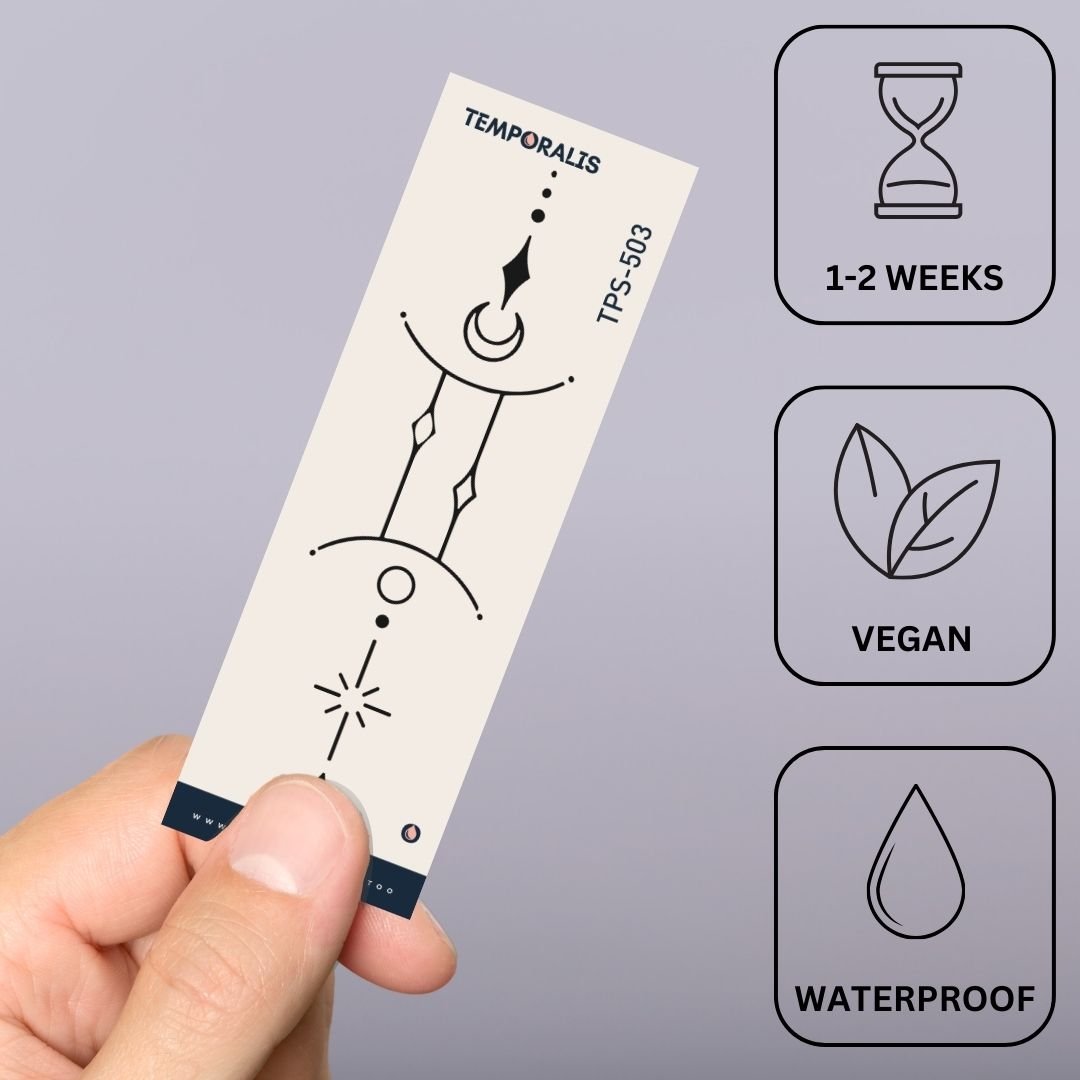 Celestial Gemini zodiac temporary tattoo - 3 | Temporalis