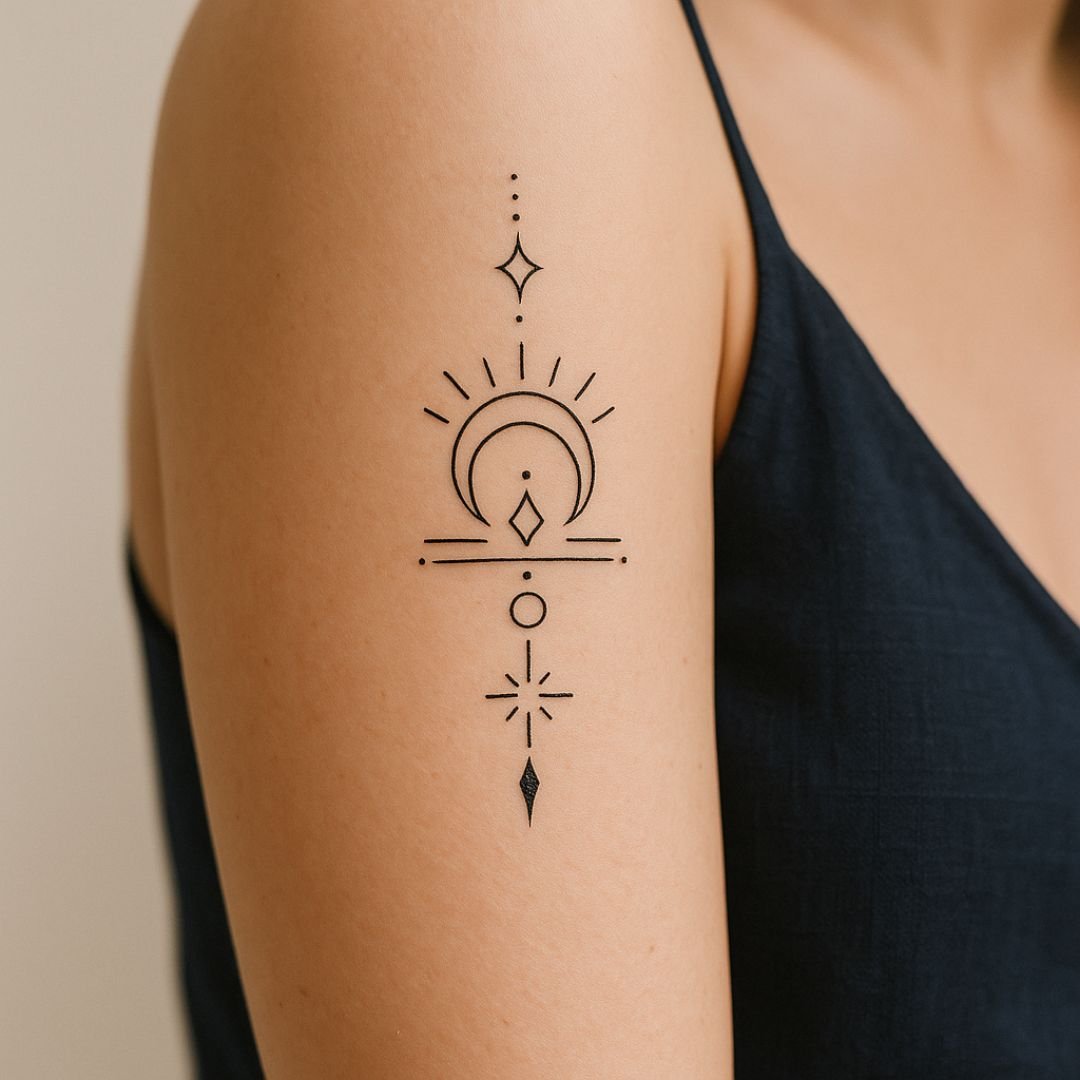 Celestial Libra zodiac temporary tattoo - 1 | Temporalis