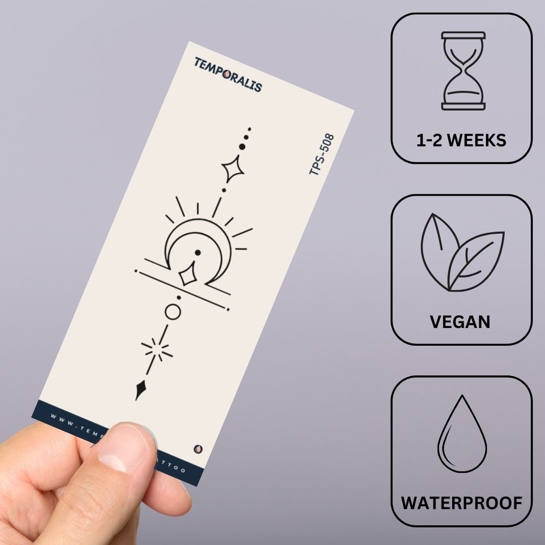 Celestial Libra zodiac temporary tattoo - 3 | Temporalis