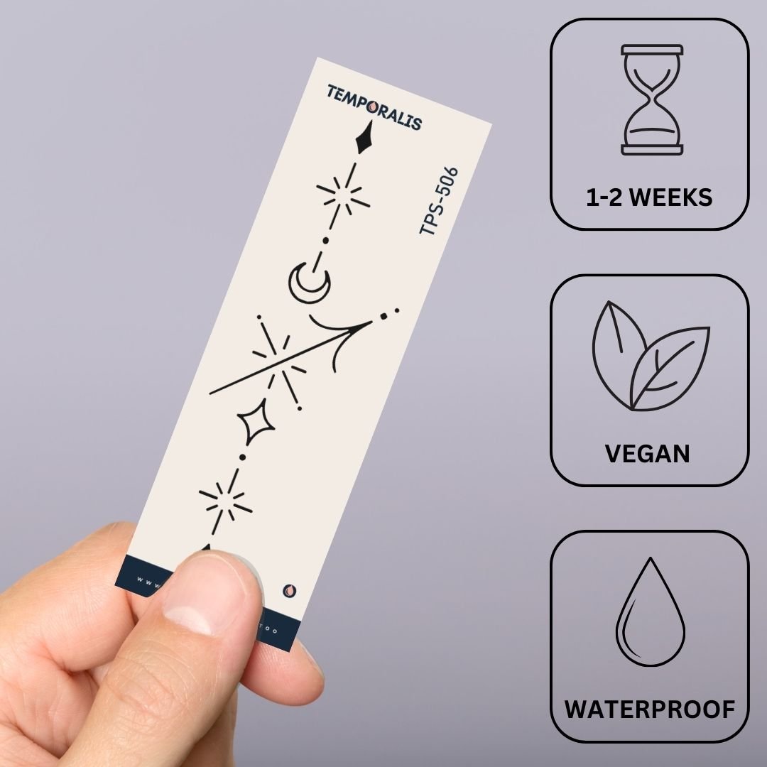 Celestial Sagittarius zodiac temporary tattoo - 3 | Temporalis