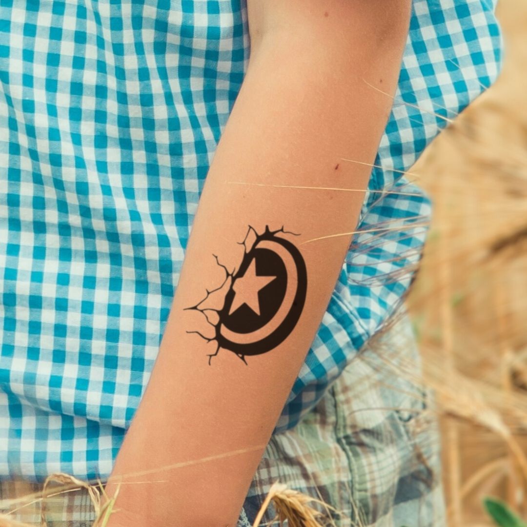 Cracked star shield temporary tattoo - 1 | Temporalis