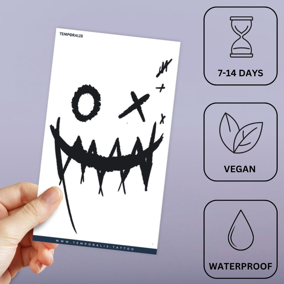 Creepy Joker Smile Tattoo - 3 | Temporalis