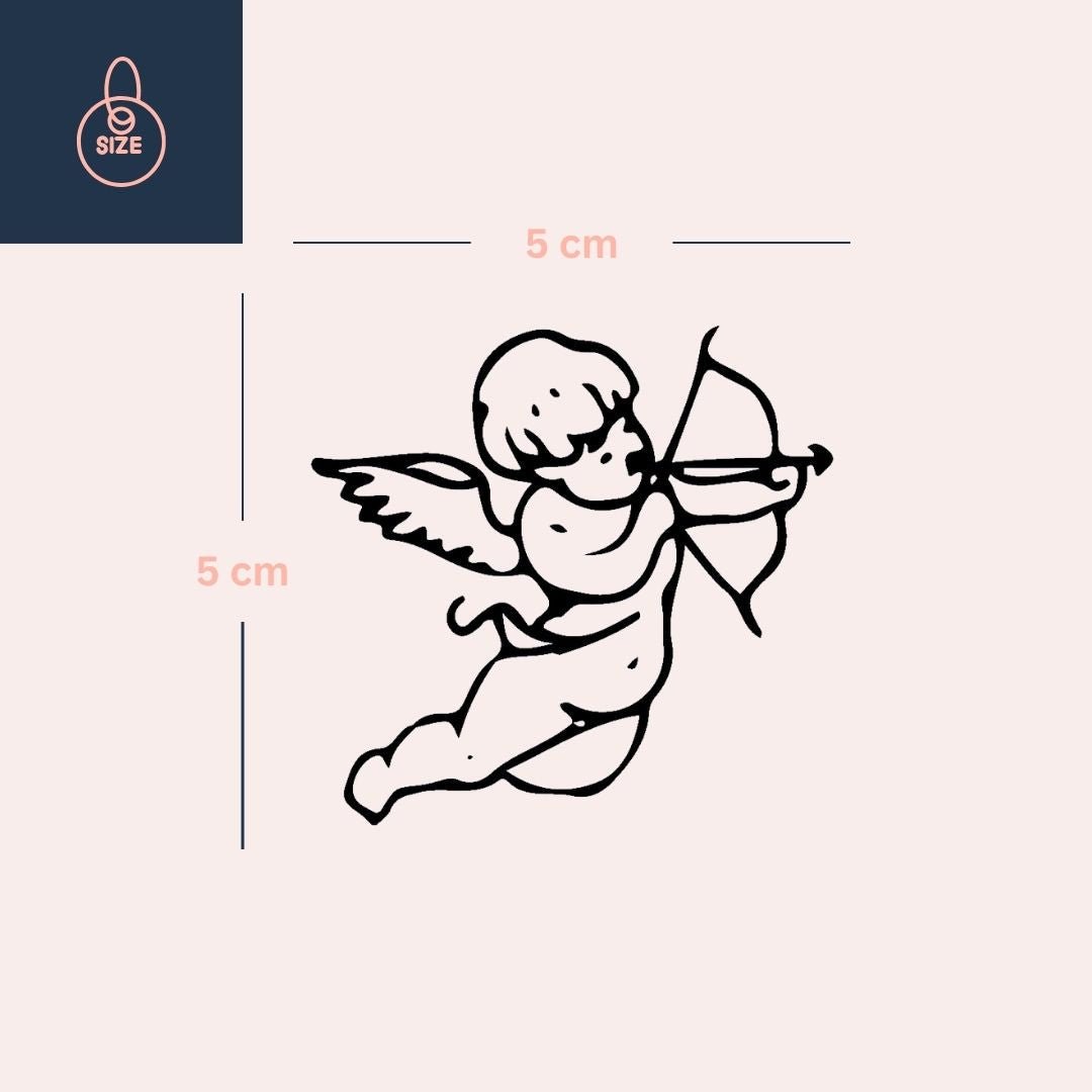 Cupid temporary tattoo with bow and arrow - 4 | Temporalis