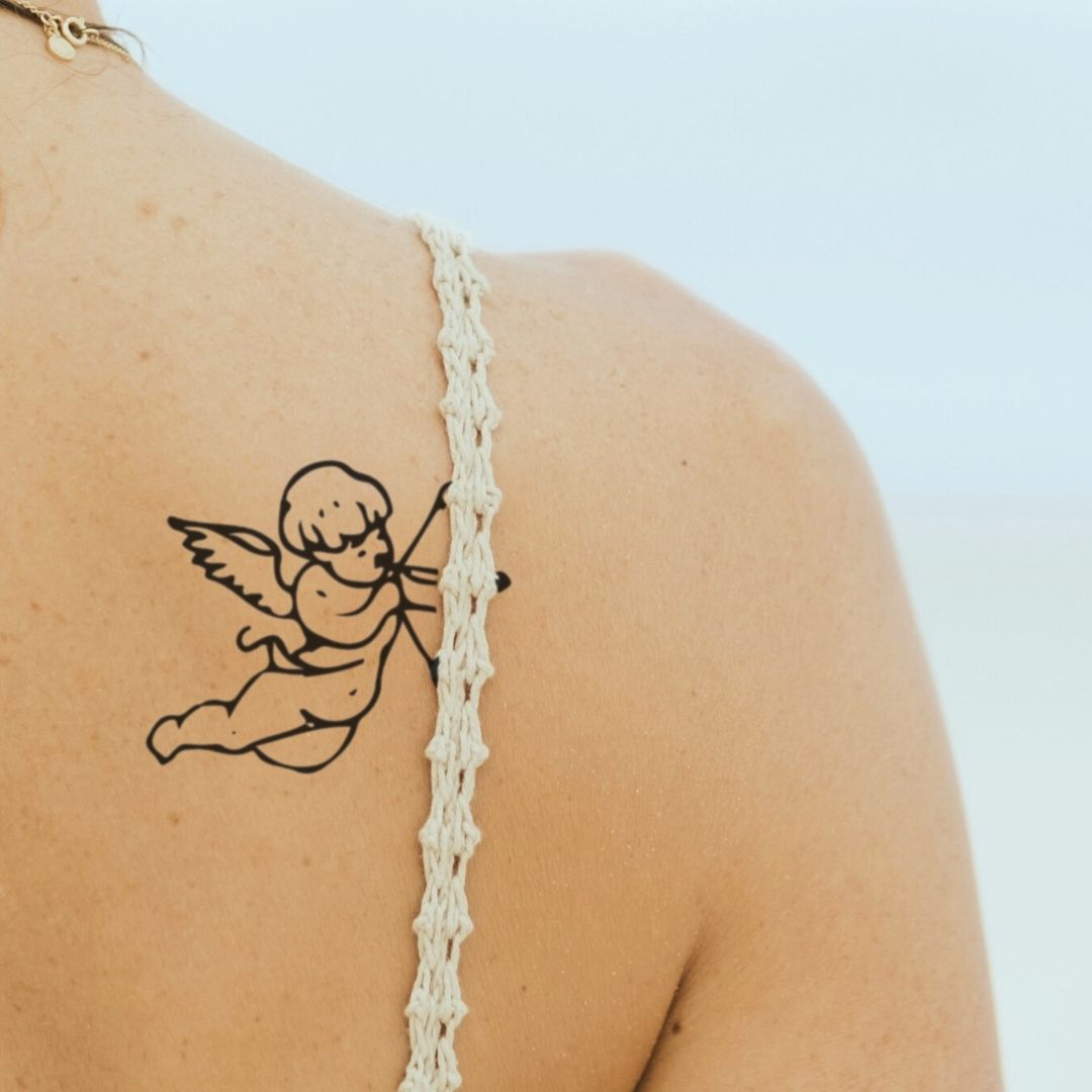 Cupid temporary tattoo with bow and arrow - 1 | Temporalis