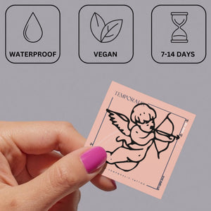 Cupid temporary tattoo with bow and arrow - 3 | Temporalis