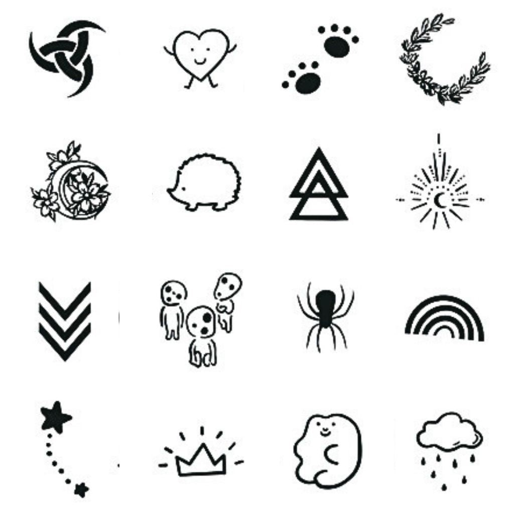 Cute Mini Icons Bundle Tattoo - 2 | Temporalis