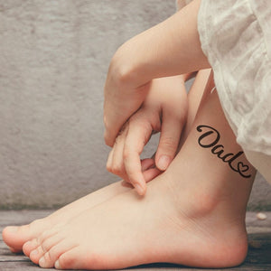 Dad' Script Temporary Tattoo with Heart - 1 | Temporalis