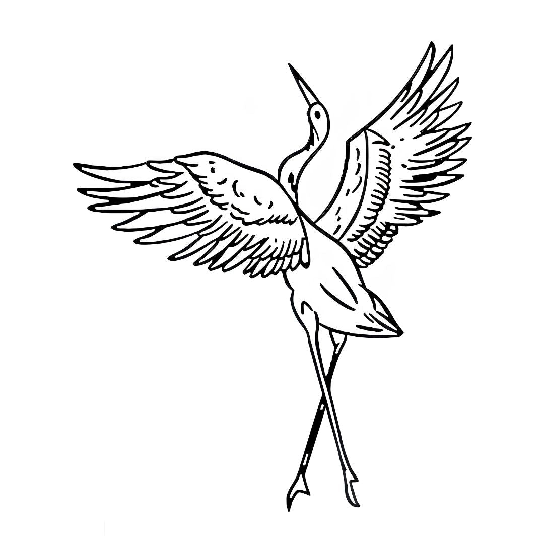 Dancing Crane Tattoo - 2 | Temporalis