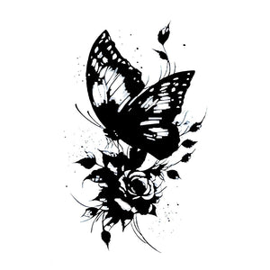 Dark Butterfly Rose Tattoo - 2 | Temporalis