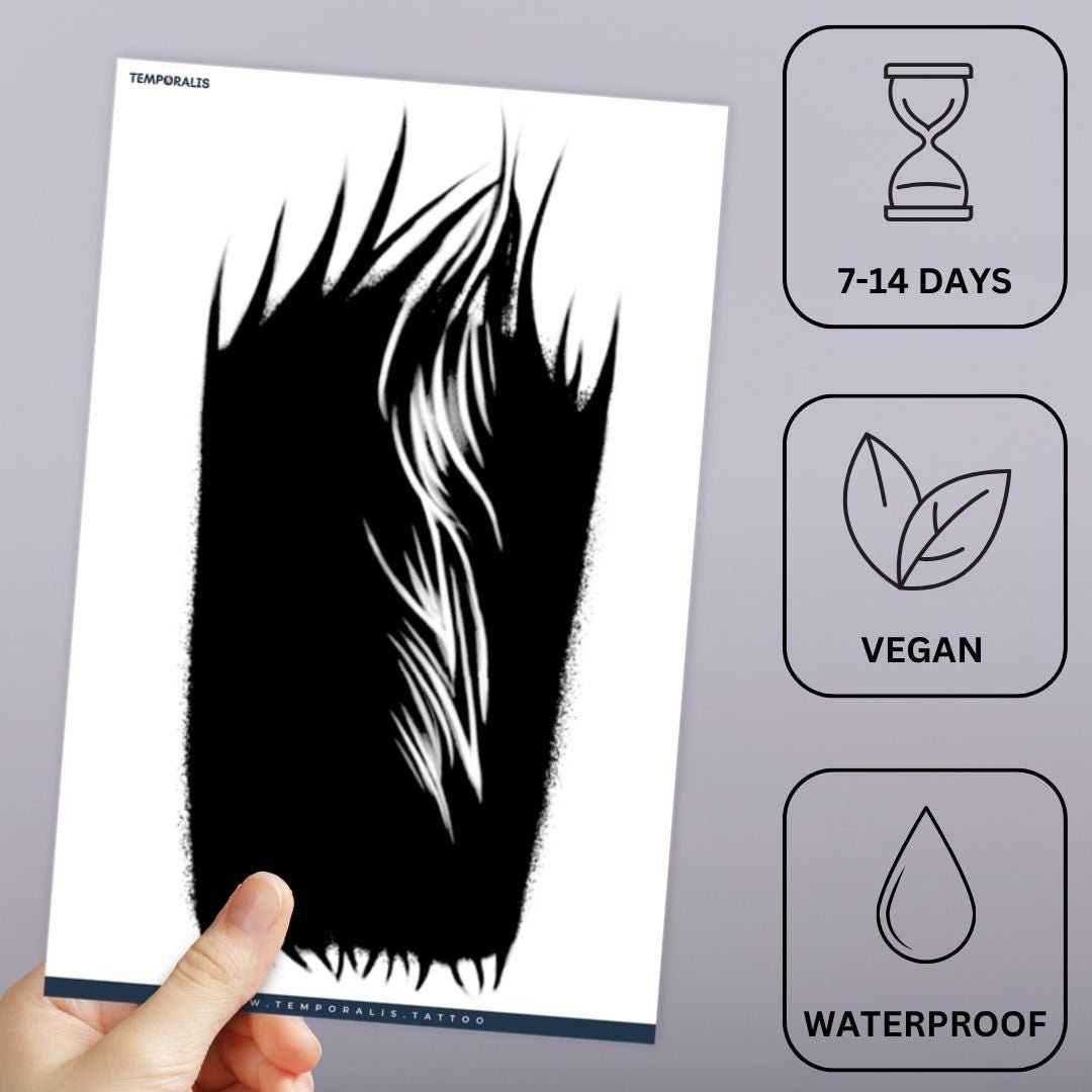 Dark Flame Wolf Fur Tattoo - 3 | Temporalis