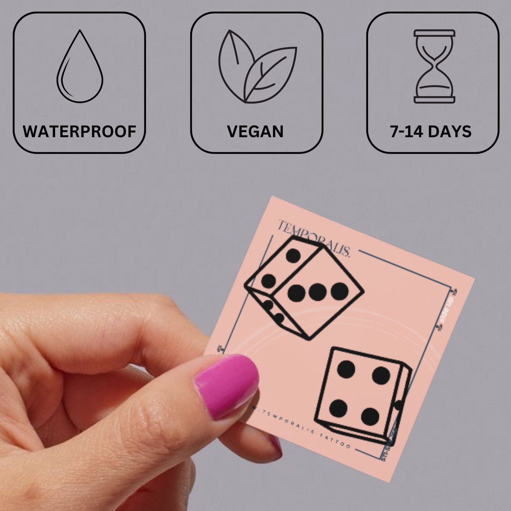 Dice temporary tattoo - 3 | Temporalis