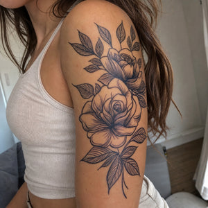 Double Rose Bouquet Tattoo - 1 | Temporalis