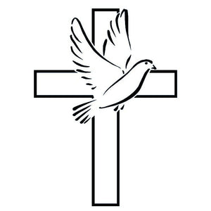 Dove and cross temporary tattoo, fine line - 2 | Temporalis