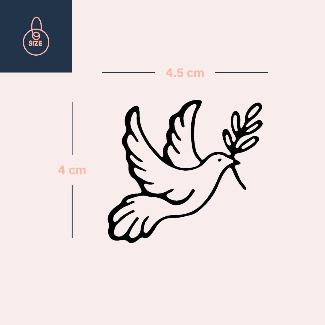 Dove with olive branch temporary tattoo - 4 | Temporalis