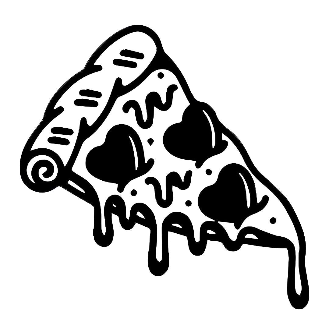 Dripping Pizza Heart Tattoo - 2 | Temporalis