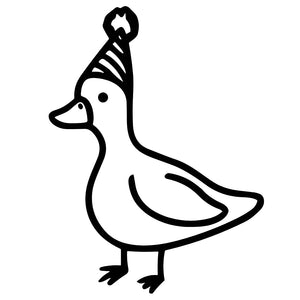 Duck with Party Hat Temporary Tattoo - 2 | Temporalis