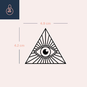 Eye of Providence in triangle temporary tattoo with rays - 4 | Temporalis