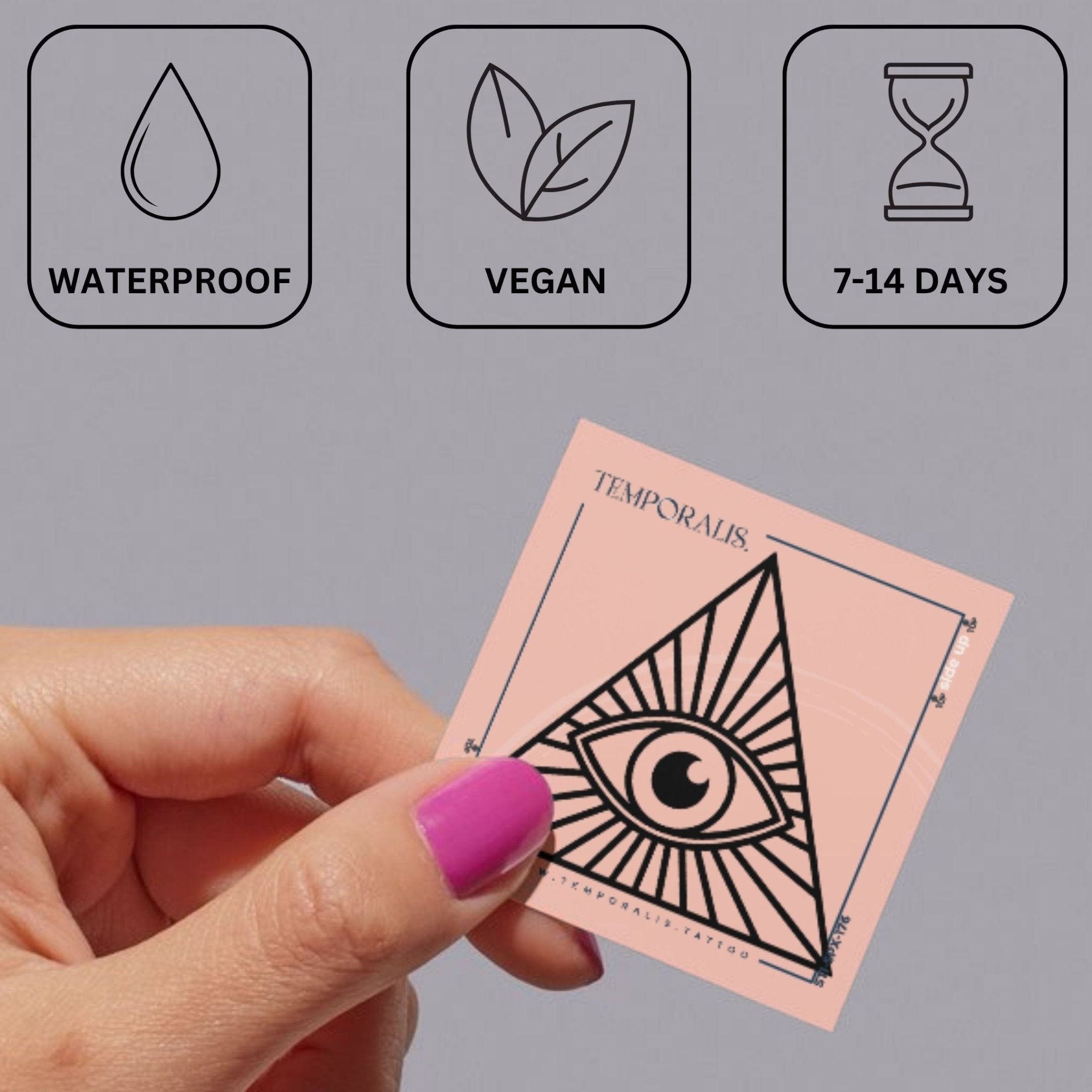 Eye of Providence in triangle temporary tattoo with rays - 3 | Temporalis