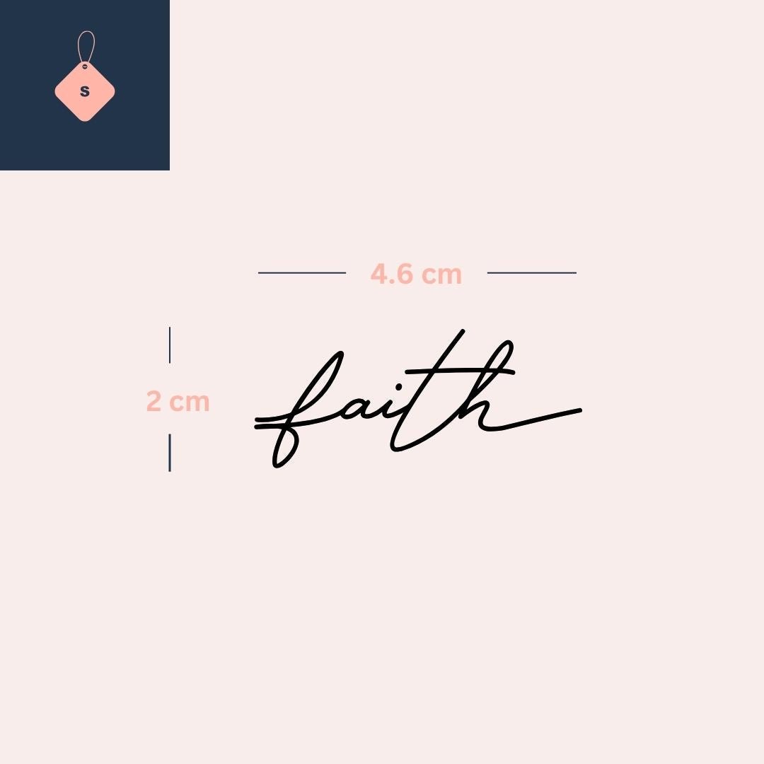 Faith cursive script temporary tattoo - 4 | Temporalis