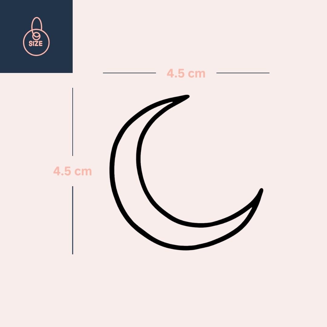 Fine line crescent moon temporary tattoo 3 - Temporalis